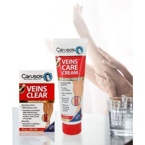 Kem bôi hỗ trợ giãn tĩnh mạch Caruso’s Veins Clear Cream Úc 100g