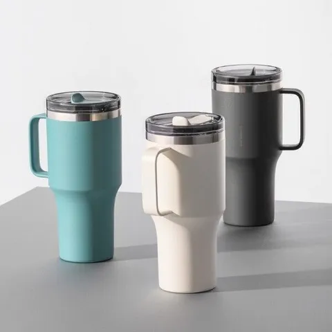 Ly Giữ Nhiệt LocknLock Metro King Tumbler 820ml Có Quai Cầm - Bình Giữ Nhiệt Thép Không Gỉ Màu Xám, Giữ Nóng 3 Giờ, Duy Trì Nhiệt Độ Lý Tưởng