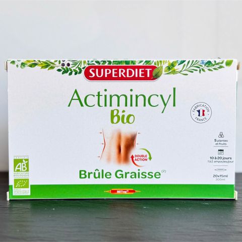 Nước Uống Giảm Mỡ Superdiet Actimincyl Bio - Hỗ Trợ Đốt Mỡ, Săn Chắc Vòng Eo - Hộp 20 Ống Hữu Cơ từ Pháp