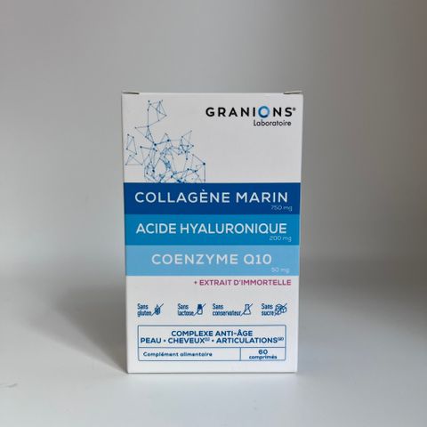 Viên Uống Granions Marine Collagen + Hyaluronic Acid + Coenzyme Q10 – Hộp 60 Viên (Pháp)