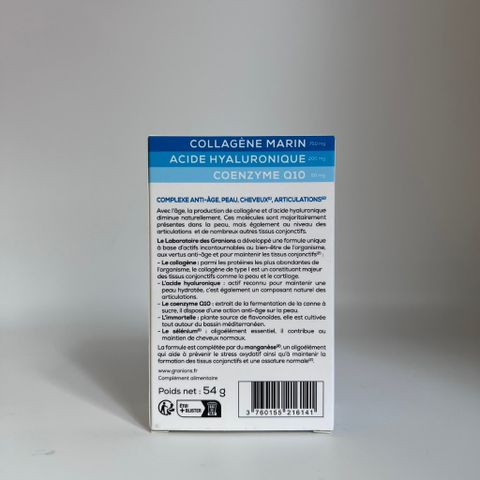 Viên Uống Granions Marine Collagen + Hyaluronic Acid + Coenzyme Q10 – Hộp 60 Viên (Pháp)