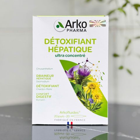 Nước Uống Thải Độc Gan Arkopharma Détoxifiant Hépatique - 20 Ống Hỗ Trợ Tiêu Hóa & Làm Sạch Cơ Thể Từ Thiên Nhiên