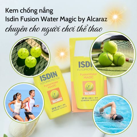 Kem Chống Nắng ISDIN Fusion Water Magic SPF50 - Dạng Nước, 50ml, Dành Cho Da Dầu, Thể Thao, Bảo Vệ Da Ngoài Trời