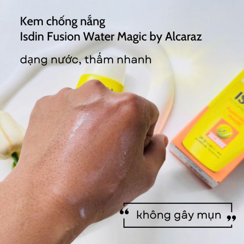 Kem Chống Nắng ISDIN Fusion Water Magic SPF50 - Dạng Nước, 50ml, Dành Cho Da Dầu, Thể Thao, Bảo Vệ Da Ngoài Trời