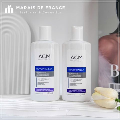 Dầu Gội ACM Novophane.K 125ml - Giải Pháp Chuyên Biệt Làm Sạch Gàu, Giảm Ngứa & Làm Dịu Da Đầu - Dược Mỹ Phẩm Pháp