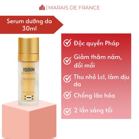 Tinh Chất Mờ Thâm Nám ISDIN Melaclear Advanced 30ml - Làm Sáng, Đều Màu Da, Ngừa Nám, Dưỡng Ẩm Da Mịn Màng
