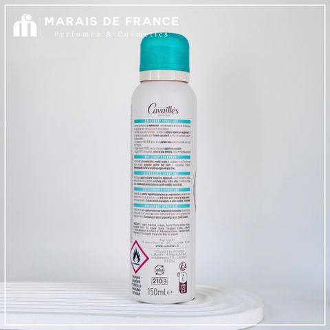 Xịt Khử Mùi Rogé Cavaillès Dermato 48H - Dành cho Da Nhạy Cảm, Hương Trà Xanh & Hoa Trắng 125ml, Kiểm Soát Mùi Hiệu Quả, An Toàn