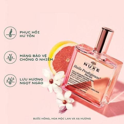 Dầu Khô Đa Năng Nuxe Huile Prodigieuse Florale 50ml - Dưỡng ẩm Da & Tóc, Hương Hoa Tươi Mát, Chăm Sóc Toàn Diện