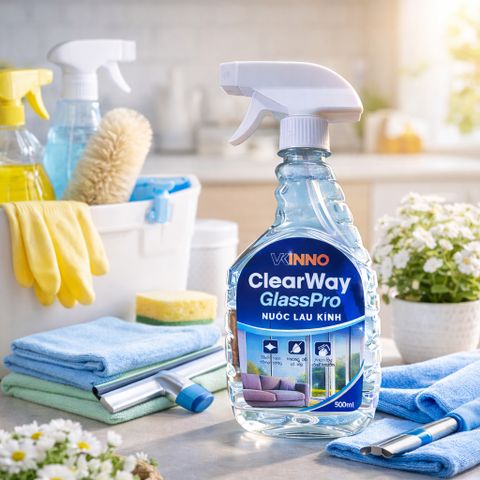 Nước Lau Kính ClearWay GlassPro 500ml - Dung Dịch Lau Kính Sạch Nhanh, Không Vệt, An Toàn Cho Gia Đình & Văn Phòng