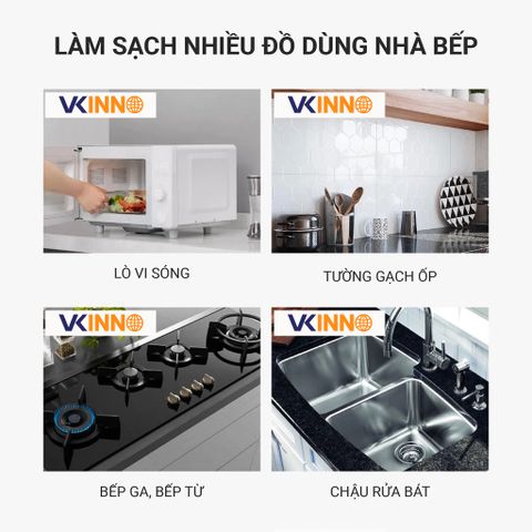 Combo Vệ Sinh Đa Năng VKINNO 500ml - Tẩy Cặn Canxi Vách Kính, Vòi Sen, Bồn Sứ & Tẩy Dầu Mỡ Bếp Gas, Nồi Chiên