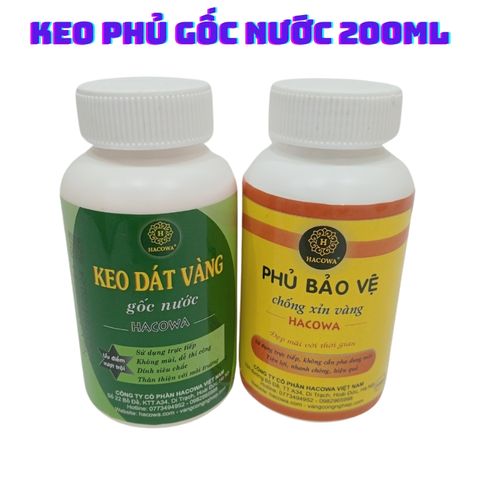 Combo Keo Dán Dát Vàng Gốc Nước 200ml - Phủ Bóng Chống Xỉn Vàng, Sử Dụng Trên Hoa Quả, Thạch Cao, Giấy Vải, Đồ Da