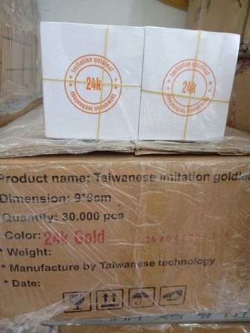 Thùng 30 Nghìn Lá Vàng 24K 9x9cm - Chất Liệu Thấm Hút, Phủ Bảo Vệ, Dán Vàng Dễ Dàng, Bộ Combo Làm Đẹp Sáng Tạo