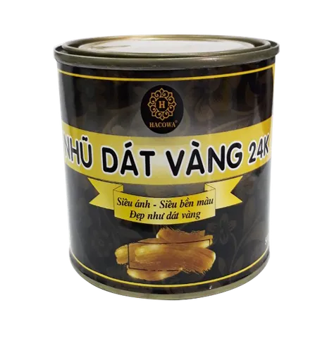 Sơn Dát Vàng 24K Hacowa 500g - Bền Màu Trang Trí Nội Ngoại Thất Chất Liệu Gỗ Kim Loại, Độ Bền Lên Đến 15 Năm