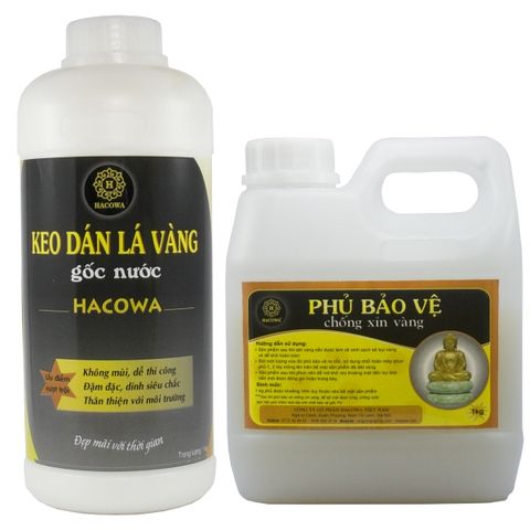 Combo Keo & Phủ Gốc Nước 1kg - Chất Liệu Thấm Hút, Dát Vàng Dễ Dàng, Sử Dụng Với Lá Vàng Công Nghiệp