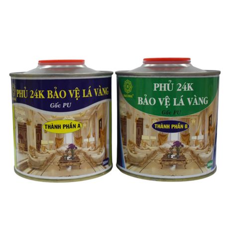 Phủ Bảo Vệ Lá Vàng 24K 800ml - Chống Xước Bằng 2 Thành Phần PU - Duy Trì Độ Bóng Cho Dát Vàng Thật, Tạo Độ Dày Kín Mượt