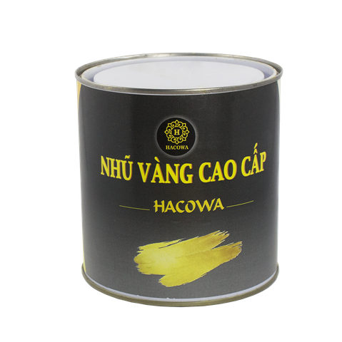Sơn Nhũ Vàng Cao Cấp Hacowa Gốc PU 1kg - Trang Trí Nội Ngoại Thất, Bám Dính Tốt Cho Gỗ, Nhựa, Kim Loại, Bê Tông
