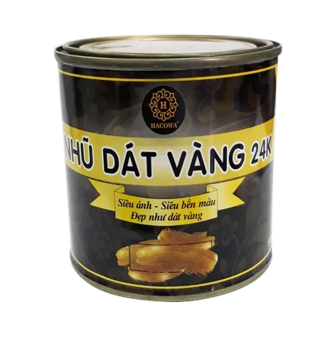 Sơn Dát Vàng 24K Hacowa 1Kg - Nhũ Trang Trí Nội Ngoại Thất Bền Màu 10-15 Năm, Công Nghệ Đức