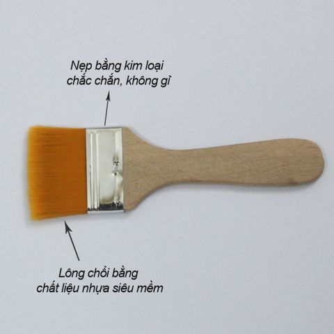 Combo 5 Chổi Cước Mềm Đầu Vuông 4cm - Dụng Cụ Vệ Sinh & Dặm Vàng Chất Lượng Cao, Dễ Sử Dụng và Tái Sử Dụng