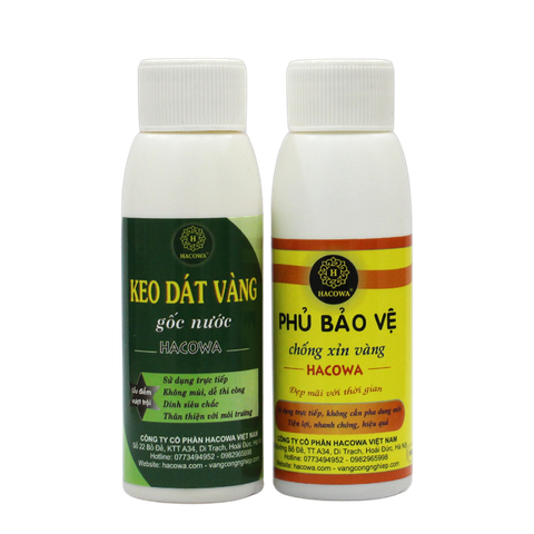 Combo Keo Phủ Gốc Nước 100ml - Dùng Cho Dát Vàng Trên Chất Liệu Thấm Hút Nước Như Giấy Vẽ, Xi Măng, Đồ Da