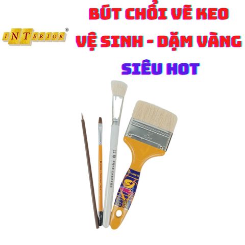 Combo Bút Chổi Cọ Đa Năng - Bút Vẽ Keo Dát Vàng Siêu Bền, Không Rụng Lông, Chuyên Dụng Cho Họa Sĩ & Thợ Thi Công Mỹ Thuật