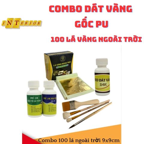 Combo Dát Vàng Gốc PU 100 Lá 9cm Ngoài Trời - Dùng Dát Mũ Bảo Hiểm, Ô Tô, Xe Máy, Tượng Ngoài Trời, Ngoại Thất