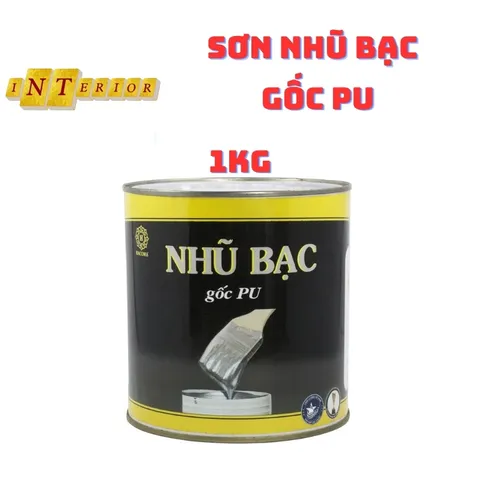 Sơn nhũ bạc gốc PU Hacowa 1Kg - Sản phẩm phủ bóng cho gỗ, kim loại, nhựa, đá, thủy tinh, gốm sứ, đẹp như mạ bạc