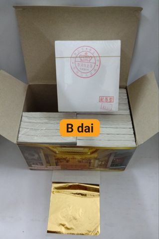 Hộp 2000 lá vàng Đế Vương B dai - Dát vàng trang trí nội thất, đồ thờ, tượng phật, sáng bóng bền màu, dễ thi công