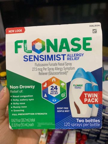 Chai Xịt Mũi Dị Ứng Flonase Sensimist Allergy Relief - Hiệu Quả Sau 1 Lần Xịt - Set 2 Chai Chính Hãng Mỹ