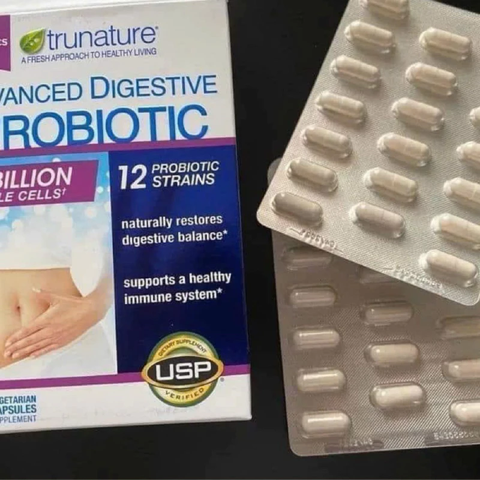  trunature Advanced Digestive Probiotic hỗ trợ tiêu hóa - Tăng cường miễn dịch, hàng nội địa Mỹ,  100 viên