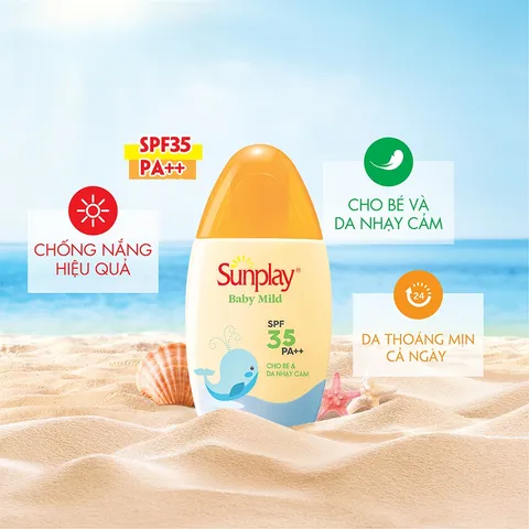 Kem Chống Nắng Sunplay Baby Mild SPF35 PA++ 30g - Sữa Dịu Nhẹ Cho Da Nhạy Cảm và Bé Từ 6 Tháng Tuổi, Chống Nước, Chống UV