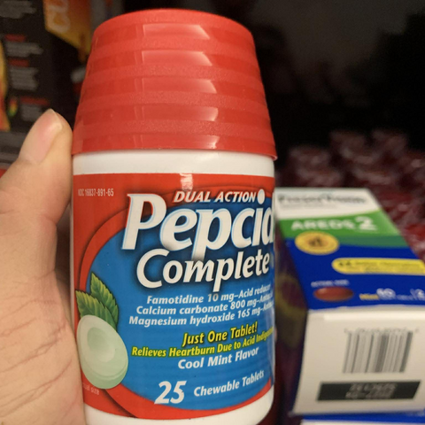 Viên ngậm giảm đau bao tử, ợ nóng Pepcid Complete 25 Viên Hương Trái Cây - Giải Pháp Tiện Lợi Cho Dạ Dày, Hỗ Trợ Tiêu Hóa