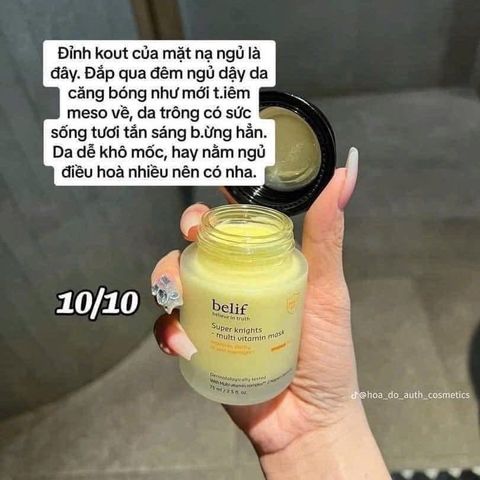 Mặt nạ ngủ dưỡng sáng da Belif Super Knights Multi Vitamin Mask 75ml - Bổ sung Vitamin, Làn da rạng rỡ tự nhiên, Chăm sóc da đêm hiệu quả
