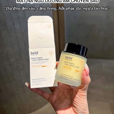Mặt nạ ngủ dưỡng sáng da Belif Super Knights Multi Vitamin Mask 75ml - Bổ sung Vitamin, Làn da rạng rỡ tự nhiên, Chăm sóc da đêm hiệu quả