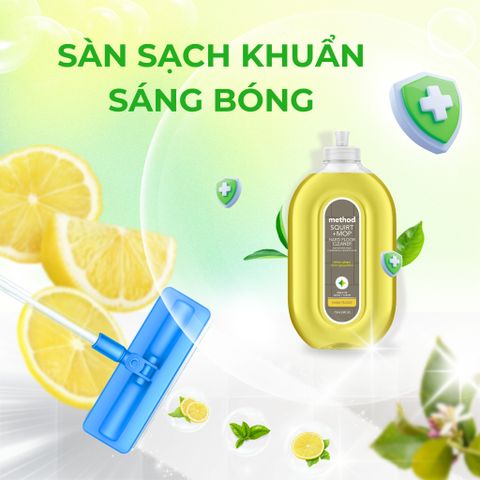 Nước Lau Sàn Đa Năng Method Tinh Dầu Chanh Gừng 739ml - Sạch Bóng, Khử Khuẩn An Toàn Cho Sàn Nhà