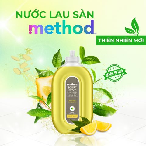 Nước Lau Sàn Đa Năng Method Tinh Dầu Chanh Gừng 739ml - Sạch Bóng, Khử Khuẩn An Toàn Cho Sàn Nhà