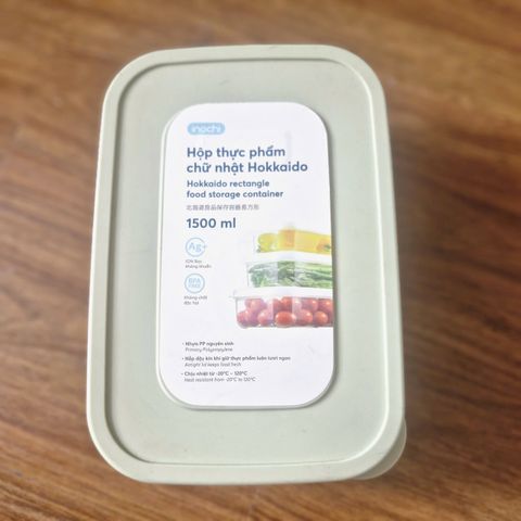 Hộp Đựng Thực Phẩm Nhựa PP InoChi Hokkaido 1500ml - Kháng Khuẩn, Chịu Nhiệt - Dùng Trong Lò Vi Sóng, An Toàn Cho Thực Phẩm