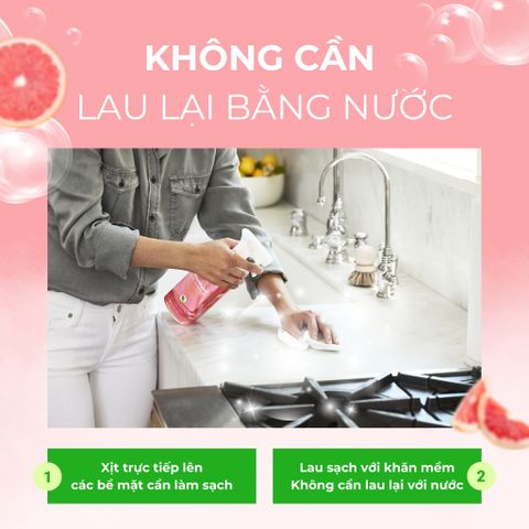 Nước Xịt Đa Năng Method Tinh Dầu Bưởi Hồng 828ml - Giải Pháp Lau Sạch An Toàn, Kháng Khuẩn và Thân Thiện Môi Trường