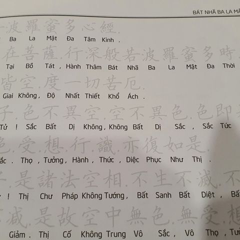 Vở Chép Bát Nhã Tâm Kinh - Chữ Hán In Mờ Với Phiên Âm Tiếng Việt - Sách Học Tiếng Trung Cực Kỳ Hữu Ích