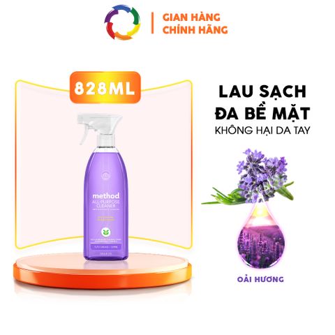Nước Lau Đa Năng Method Tinh Dầu Oải Hương 828ml - An Toàn Cho Da, Sạch Mọi Bề Mặt, Hương Thơm Dễ Chịu