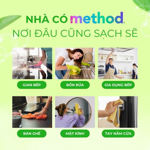 Nước Xịt Đa Năng Method All-Purpose Cleaner - Khử Mùi, Kháng Khuẩn, 828ml - Hương Chanh, Bưởi, Oải Hương - Vệ Sinh Nhà Cửa An Toàn