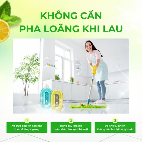 Nước Lau Sàn Đa Năng Method 739ml - Hương Spa Tươi Mát, Giúp Sàn Sáng Bóng, Khử Khuẩn Tự Nhiên, Thích Hợp Cho Sàn Gỗ và Vinyl