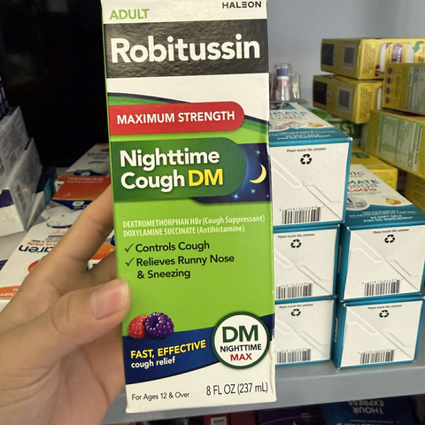 Siro giảm ho, đau ngực Robitussin Cough+Chest Congestion DM 237ml - Giúp giảm triệu chứng ho và thông khí dễ dàng, an toàn cho người lớn từ 12 tuổi.