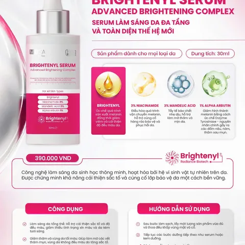 [Tặng srm 30ml] Serum MD Care BRIGHTENYL Giúp Sáng Da, Giảm Thâm Nám, Phục Hồi Độ Rạng Rỡ Da, Chăm Sóc Da Tự Nhiên, 30ml