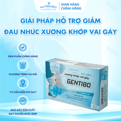 Viên uống Gentibo hỗ trợ giảm đau xương khớp, mỏi chân tay và vai gáy - Giải pháp cho sức khỏe xương khớp (30 viên)