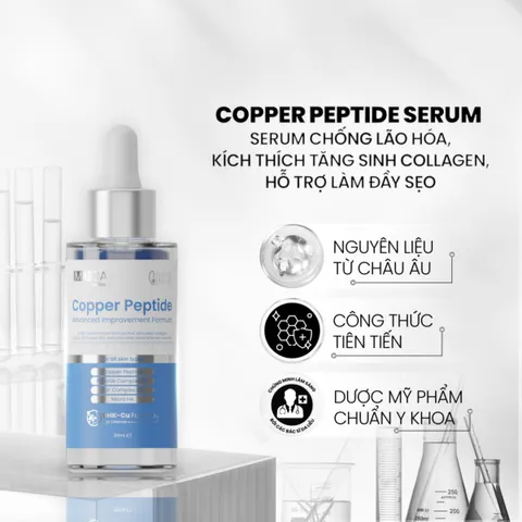 [Tặng Sữa rửa măt] Serum tăng sinh collagen, ngừa lão hóa làm đầy sẹo Md Care Copper Peptide 30ml