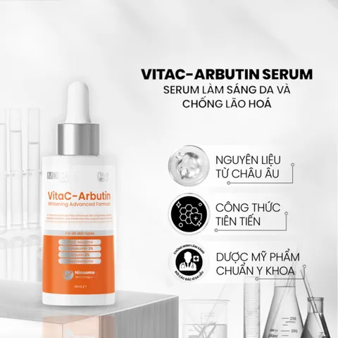 [Tặng SRM 30ML] Serum Trắng Sáng Da MD Care VitaC Arbutin 30ml - Dưỡng Ẩm, Làm Sáng Da nhanh+ 2 nạ NMF