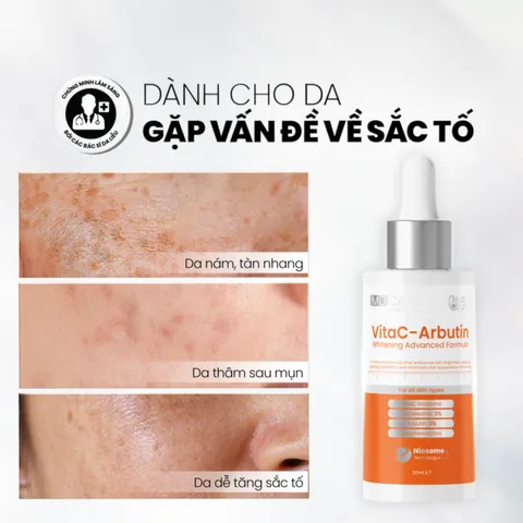 [Tặng SRM 30ML] Serum Trắng Sáng Da MD Care VitaC Arbutin 30ml - Dưỡng Ẩm, Làm Sáng Da nhanh+ 2 nạ NMF