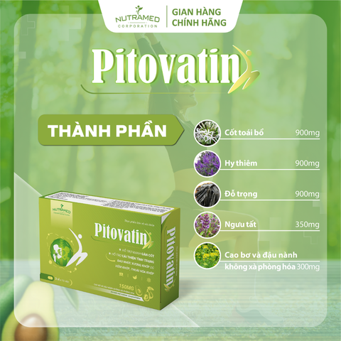 Viên uống PITOVATIN Nutramed - Hỗ trợ giảm đau nhức xương khớp, cải thiện tình trạng viêm và thoái hóa khớp (30 viên)