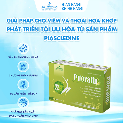 Viên uống PITOVATIN Nutramed - Hỗ trợ giảm đau nhức xương khớp, cải thiện tình trạng viêm và thoái hóa khớp (30 viên)