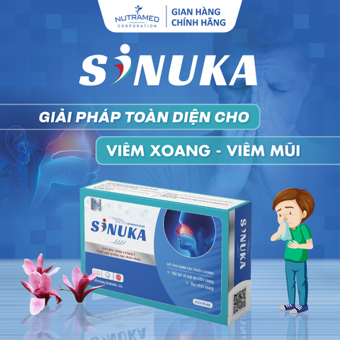Viên uống Sinuka hỗ trợ giảm đau viêm xoang - Giải pháp hiệu quả cho hắt hơi, sổ mũi - Nutramed (30 viên)
